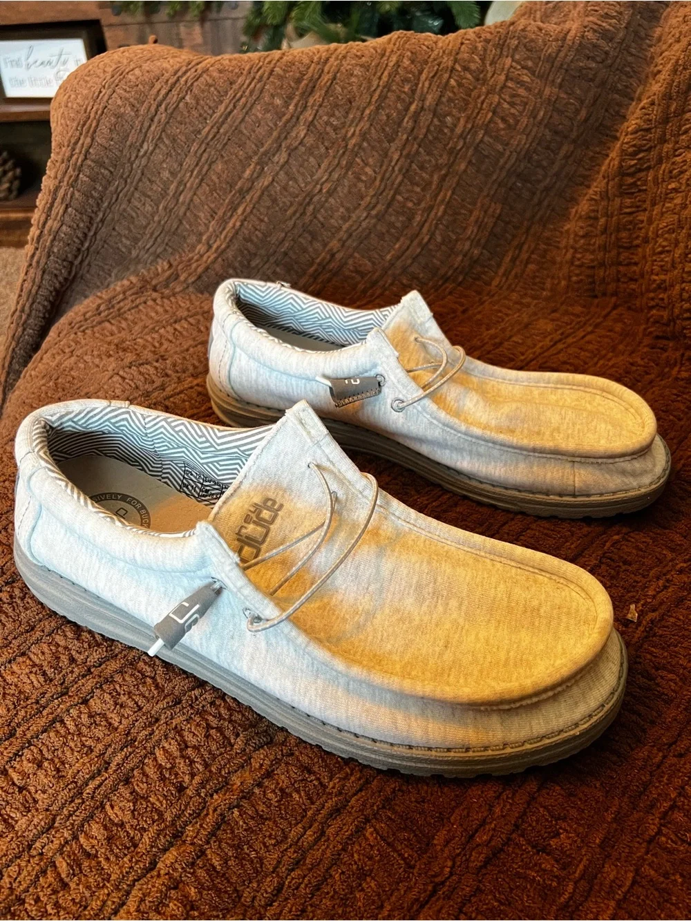 Hey Dude Wally Slip-On Shoes in Light Gray (Size 12)